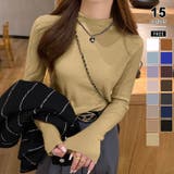 イエロー・グリーン | 新色登場!全15色ハイネックニット ニット レイヤードトップス | COCOMOMO