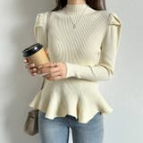 ペプラムニット チュニック パワショルトップス | COCOMOMO | 詳細画像10