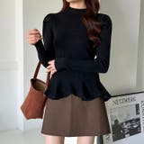 ペプラムニット チュニック パワショルトップス | COCOMOMO | 詳細画像2