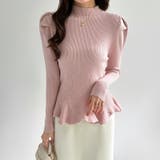 ペプラムニット チュニック パワショルトップス | COCOMOMO | 詳細画像11