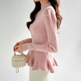 ペプラムニット チュニック パワショルトップス | COCOMOMO | 詳細画像12