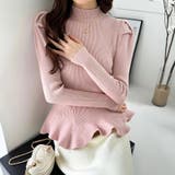 ペプラムニット チュニック パワショルトップス | COCOMOMO | 詳細画像15