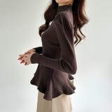 ペプラムニット チュニック パワショルトップス | COCOMOMO | 詳細画像17