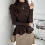 ペプラムニット チュニック パワショルトップス | COCOMOMO | 詳細画像20