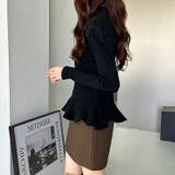 ペプラムニット チュニック パワショルトップス | COCOMOMO | 詳細画像4