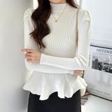 ペプラムニット チュニック パワショルトップス | COCOMOMO | 詳細画像22