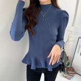 ペプラムニット チュニック パワショルトップス | COCOMOMO | 詳細画像29