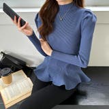 ペプラムニット チュニック パワショルトップス | COCOMOMO | 詳細画像30