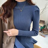 ペプラムニット チュニック パワショルトップス | COCOMOMO | 詳細画像26