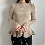 ペプラムニット チュニック パワショルトップス | COCOMOMO | 詳細画像7