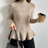 ペプラムニット チュニック パワショルトップス | COCOMOMO | 詳細画像8