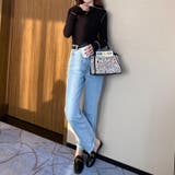 メロウトップス 配色ステッチカットソー メロウフリルハイネック | COCOMOMO | 詳細画像19 