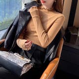 メロウトップス 配色ステッチカットソー メロウフリルハイネック | COCOMOMO | 詳細画像8 