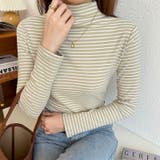 ボーダー長袖カットソー ハイネック ボーダーロンt | COCOMOMO | 詳細画像14 
