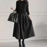 切り替えワンピース ニットワンピース 異素材切り替え | COCOMOMO | 詳細画像11 