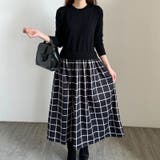 切り替えワンピース ニットワンピース 異素材切り替え | COCOMOMO | 詳細画像6 