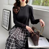 切り替えワンピース ニットワンピース 異素材切り替え | COCOMOMO | 詳細画像3 