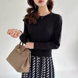 切り替えワンピース ニットワンピース 異素材切り替え | COCOMOMO | 詳細画像7 