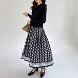 切り替えワンピース ニットワンピース 異素材切り替え | COCOMOMO | 詳細画像8 