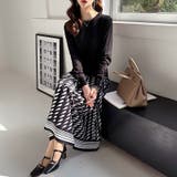 切り替えワンピース ニットワンピース 異素材切り替え | COCOMOMO | 詳細画像9 