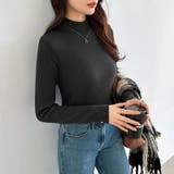 裏起毛ふわもちニット ハイネックリブニット 裏起毛ニット | COCOMOMO | 詳細画像14 