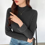 裏起毛ふわもちニット ハイネックリブニット 裏起毛ニット | COCOMOMO | 詳細画像16 