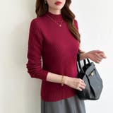 裏起毛ふわもちニット ハイネックリブニット 裏起毛ニット | COCOMOMO | 詳細画像36 