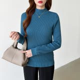 裏起毛ふわもちニット ハイネックリブニット 裏起毛ニット | COCOMOMO | 詳細画像39 