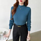 裏起毛ふわもちニット ハイネックリブニット 裏起毛ニット | COCOMOMO | 詳細画像45 