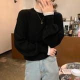 レースフリルネックニット 重ね着風ニットトップス ドッキングレース | COCOMOMO | 詳細画像16 