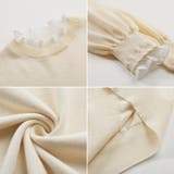 レースフリルネックニット 重ね着風ニットトップス ドッキングレース | COCOMOMO | 詳細画像18 