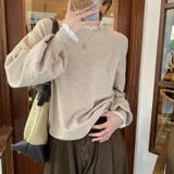 レースフリルネックニット 重ね着風ニットトップス ドッキングレース | COCOMOMO | 詳細画像2 