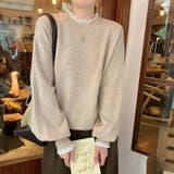 レースフリルネックニット 重ね着風ニットトップス ドッキングレース | COCOMOMO | 詳細画像3 