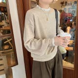 レースフリルネックニット 重ね着風ニットトップス ドッキングレース | COCOMOMO | 詳細画像5 