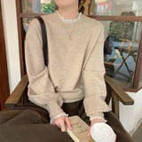 レースフリルネックニット 重ね着風ニットトップス ドッキングレース | COCOMOMO | 詳細画像7 