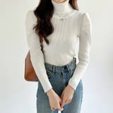 パワショルニット タートルネック リブニット | COCOMOMO | 詳細画像18 