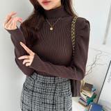 パワショルニット タートルネック リブニット | COCOMOMO | 詳細画像2 