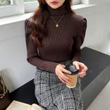 パワショルニット タートルネック リブニット | COCOMOMO | 詳細画像4 