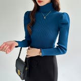 パワショルニット タートルネック リブニット | COCOMOMO | 詳細画像7 