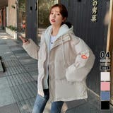 アイボリー | 中綿コート パーカーフード付き 重ね着風 | COCOMOMO