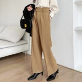 裏起毛 スラックスパンツ ストレートワイドパンツ | COCOMOMO | 詳細画像2 