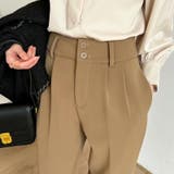 裏起毛 スラックスパンツ ストレートワイドパンツ | COCOMOMO | 詳細画像5 