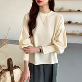 バルーンスリーブカットソー プルオーバートップス オフィスカジュアル | COCOMOMO | 詳細画像10 