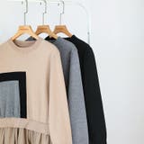 ドッキングニットワンピース 異素材切り替え フレアワンピース | COCOMOMO | 詳細画像17