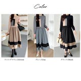 ドッキングニットワンピース 異素材切り替え フレアワンピース | COCOMOMO | 詳細画像19