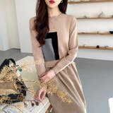 ドッキングニットワンピース 異素材切り替え フレアワンピース | COCOMOMO | 詳細画像2