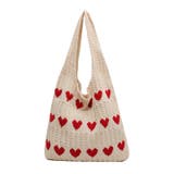 ニットバッグ ハート柄トートバッグ 大容量 | COCOMOMO | 詳細画像16 