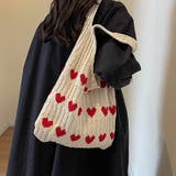 ニットバッグ ハート柄トートバッグ 大容量 | COCOMOMO | 詳細画像2 