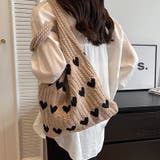 ニットバッグ ハート柄トートバッグ 大容量 | COCOMOMO | 詳細画像4 