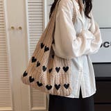 ニットバッグ ハート柄トートバッグ 大容量 | COCOMOMO | 詳細画像6 